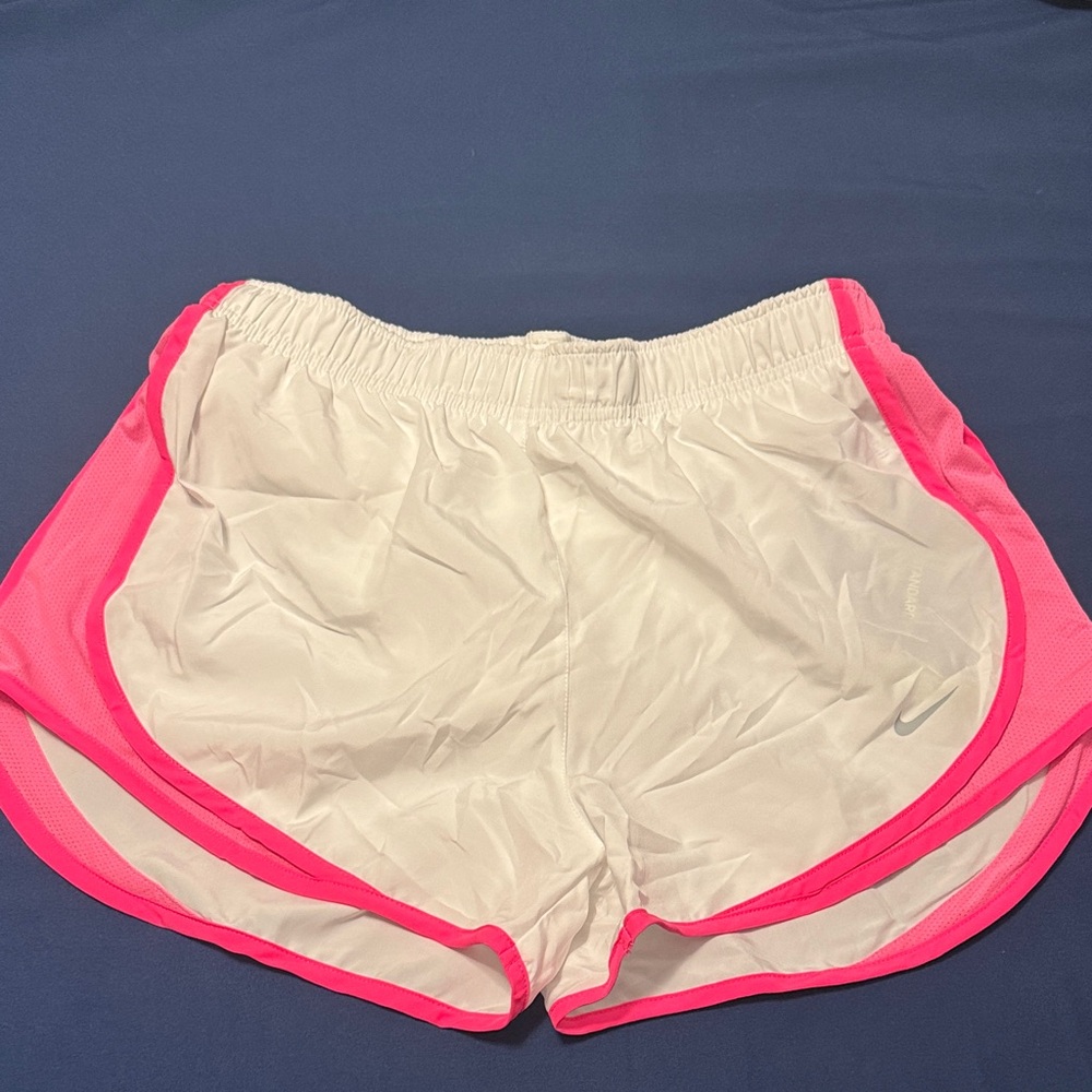 Nike Women's Athletic Shorts in White and Pink